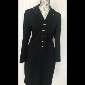 St. John black size 4 skirt suit
